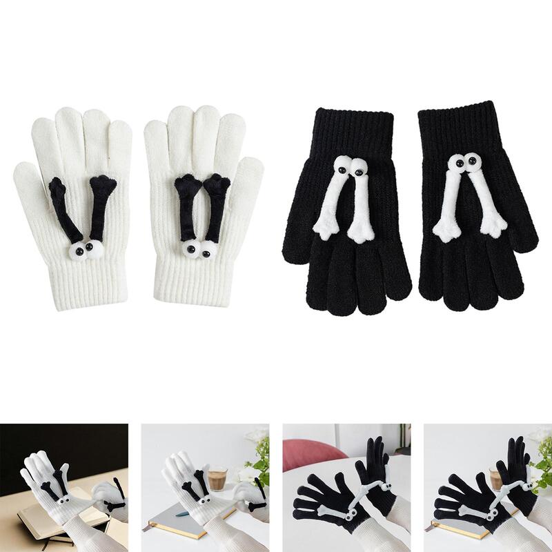 Hand in Hand Gloves Women Girls Breathable Touch Screen Adults Kids 3D Cold Weather Novelty Thermal Gloves Holding Hands Gloves
