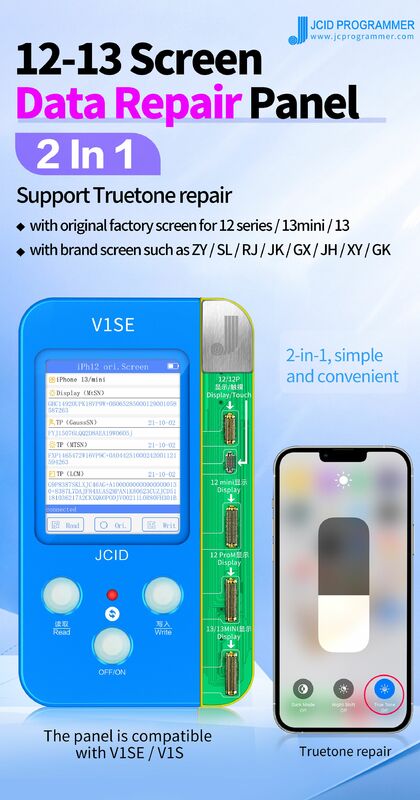 JC JCID V1SE-Carte de Réparation d'Écran True Tone, pour iPhone 11 12 13 Mini 14 Pro Max, Document d'Origine, Récupération d'Affichage