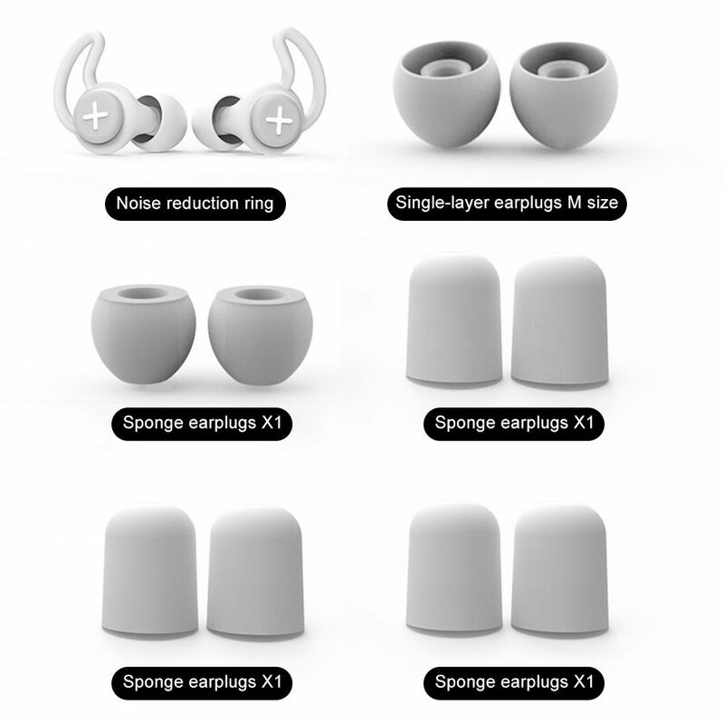 Bouchons d'oreille anti-bruit réutilisables en silicone pour la natation, fournitures de réduction du bruit, insonorisés, sommeil profond, silencieux