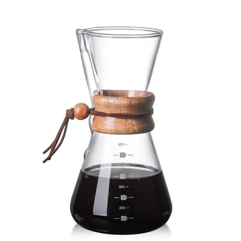 Ручная кофеварка с фильтром, маленький бытовой стеклянный кофейник с фильтром для совместного использования