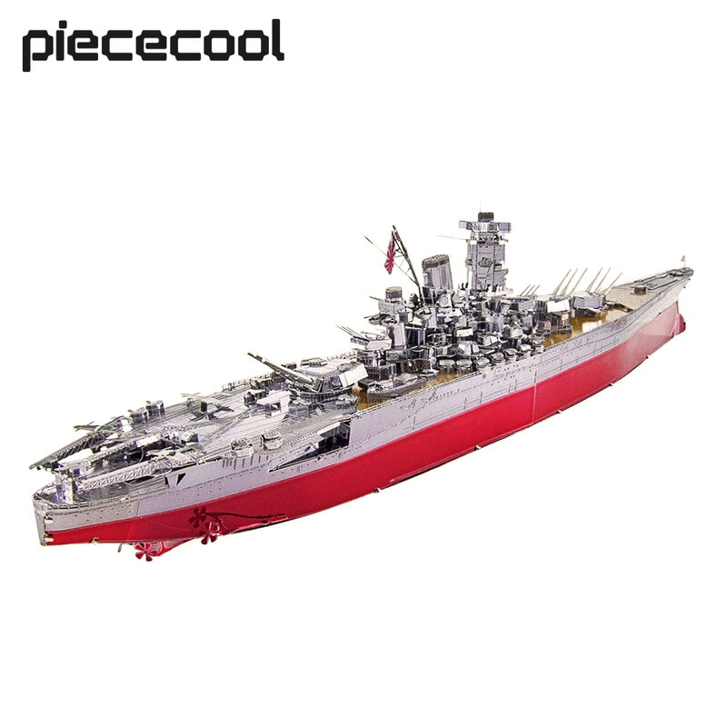 Piececool 3D Puzzle metalowe pancernik Yamato zestawy modeli DIY statek zabawki prezent dla nastolatków łamigłówka układanki