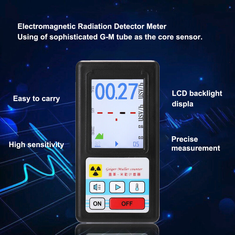 BR-6แบบพกพา Geiger Counter นิวเคลียร์เครื่องตรวจจับรังสีส่วนบุคคล Dosimeter Marble Tester X-Ray Dosimeter รังสีหลอด GM เมตร