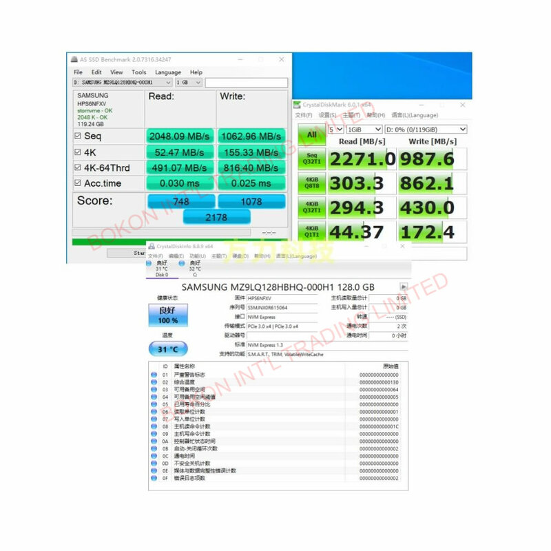 Unidade interna de estado sólido, SSD PM991, M.2 2230 NVME, disco rígido de armazenamento, PCIE3.0 para laptops, tablets, PC, MZ9LQ128HBHQ, 128GB