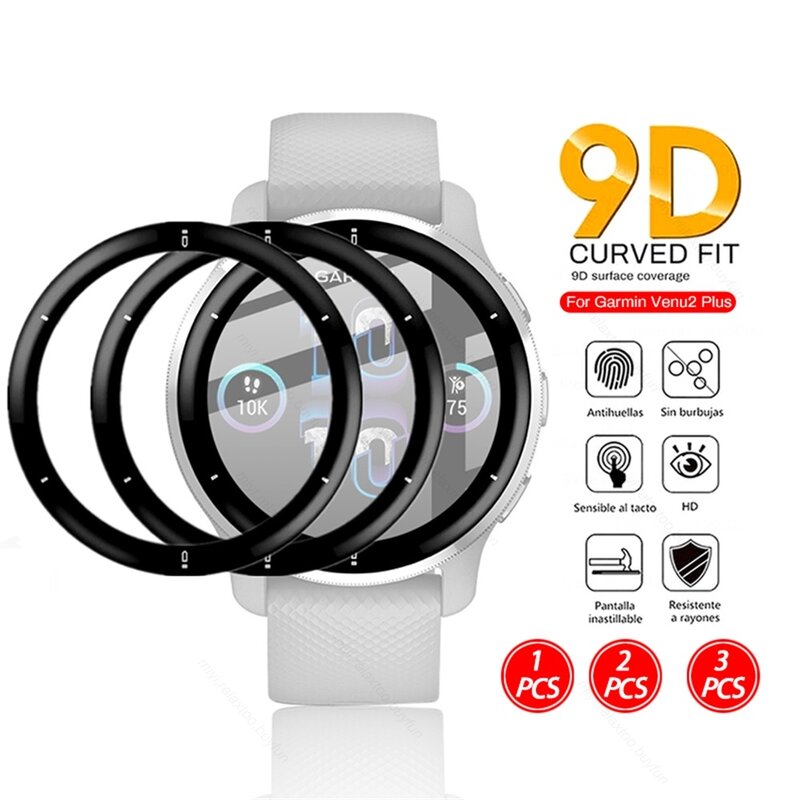 1-3PCS 9D Soft Protective Glass For Garmin Venu2 Venu 2 Plus 2Plus 2+ Venu2Plus Venu2+ 2S Venu2S Curved Screen Protectors Film