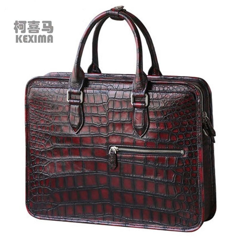 Kexa heimanba – sac à main en cuir crocodile pour hommes, sac à main avec brosse manuelle de couleur, mallette d'affaires thaïlandaise, nouvelle collection
