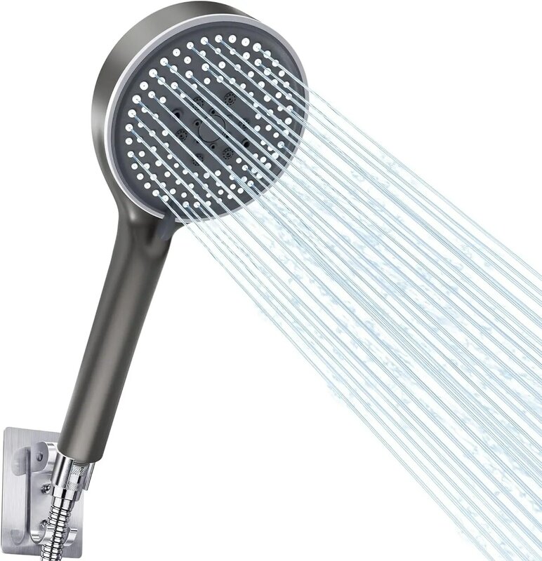 High-Pressure Shower Head 5-Speed Adjustable Large Water Volume Shower Head Bathroom Accessories Portable Shower Head Spray