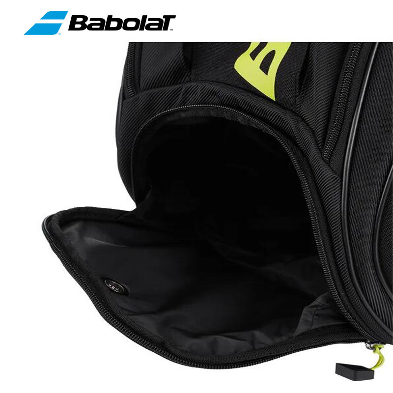 BABOLAT PURE AERO กระเป๋าเป้สะพายหลัง STRIKE Tim ชุดเทนนิสแร็กเก็ต2-Pack Unisex สีเหลืองแบบพกพาสควอชพาเดล Beach กระเป๋าเทนนิส
