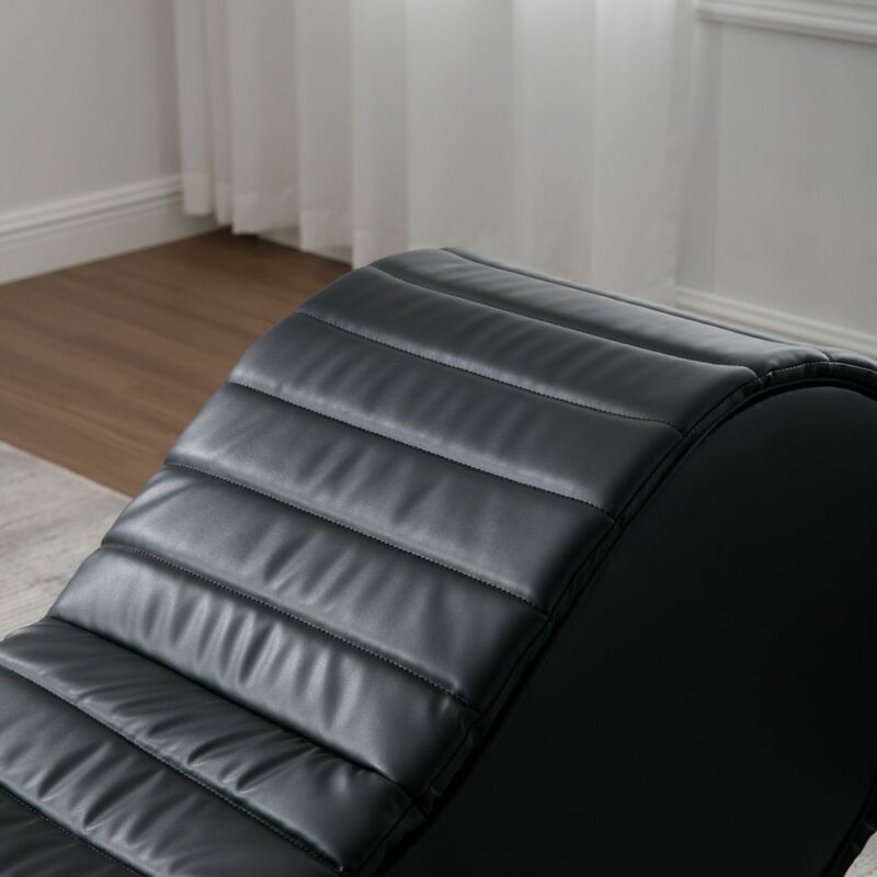 Bequeme Schaukel-Freizeit bank, stilvolle Entspannungs-Yoga-Chaiselongue, zeitgemäßes modernes gebogenes Kunstleder-Sofa, luxuriöser Polster