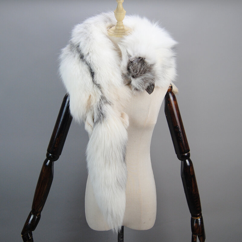 2023 Party luksusowe zimowe prawdziwy lis szalik wysokiej klasy męskie damskie futra lisa szalik 100% naturalne jednoczęściowe ciepło kołnierz z prawdziwego futra lisów