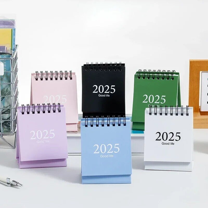2025 Schreibtisch kalender niedlichen Tages planer einfache solide Kalender buch mit Aufklebern Studie Zielliste zu tun Liste Home Office Lieferungen