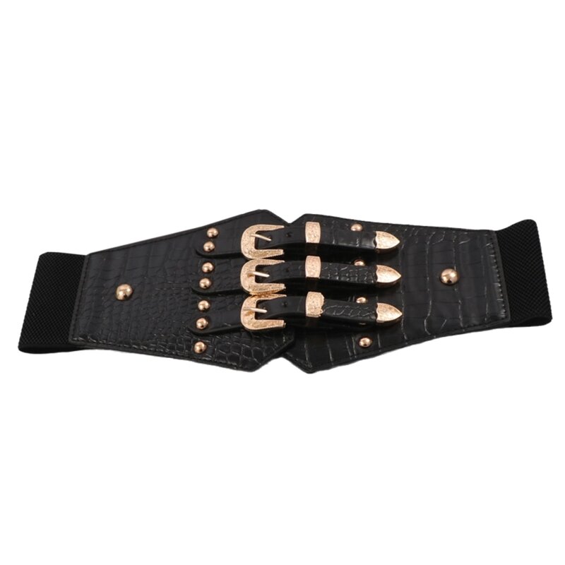 Cintura larga con cinturino in pelle PU con corsetto per cintura modellante per corpo da donna