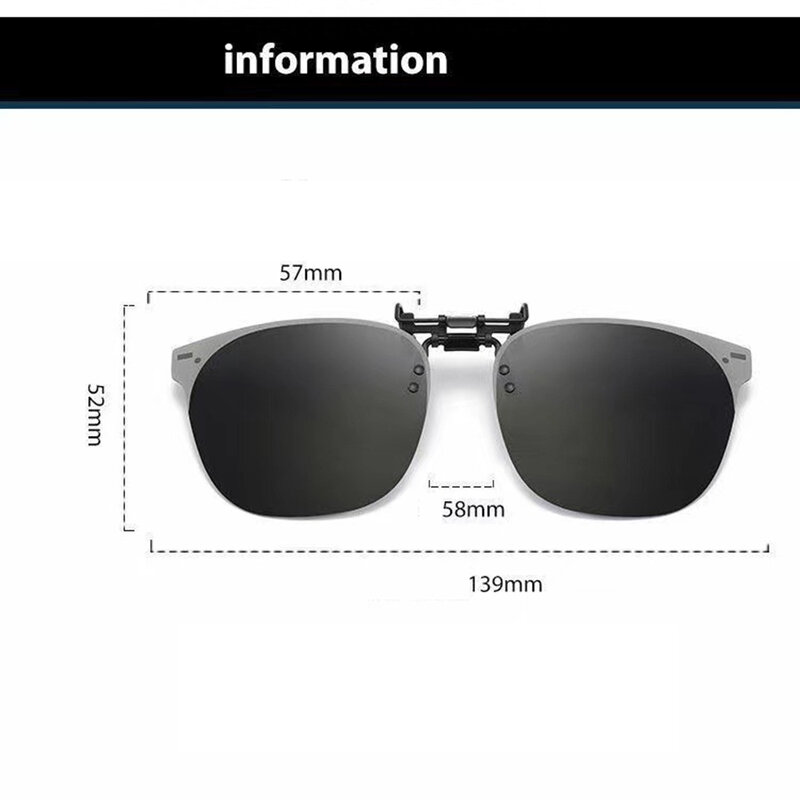 KLASSNUM Men Clip On Sunglasse spolaryzowane okulary z unoszoną szybą damskie gradientowe okulary fotochromowe anty UV400 wizja nocna gogle