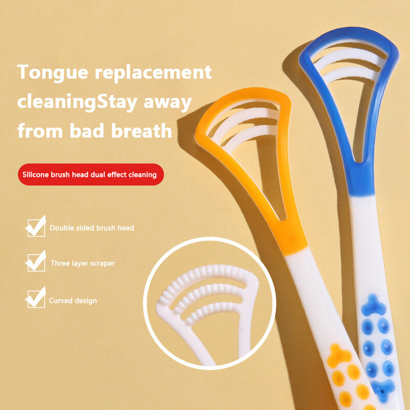 1PCS Tongue Scraper Tongue Brush Cleaning The Surface Of Tongue Oral Cleaning Brushes Cleaner Fresh Breath Health