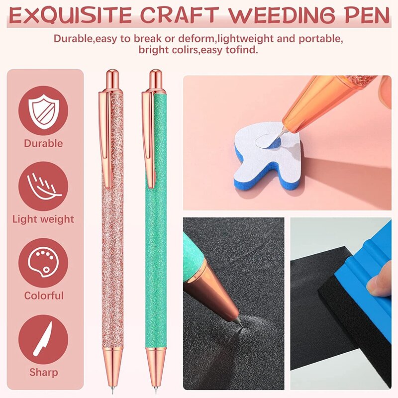 2 шт. блестящая Свадебная ручка, фоторучка, инструмент для прополки винила, ручка для простого творчества, виниловая ручка