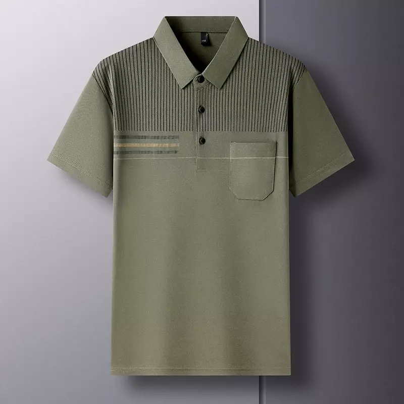 Men's T-shirt Summer Seamless Slim Fit Fashion Versatile Real Pocket Short Sleeved
