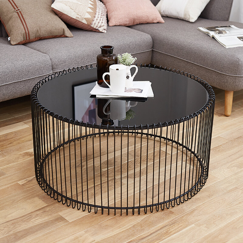 Nordic Style Coffee Table Decoration Living Room Small Round Sofa Side Coffee Table Glass Muebles De La Sala Household Items