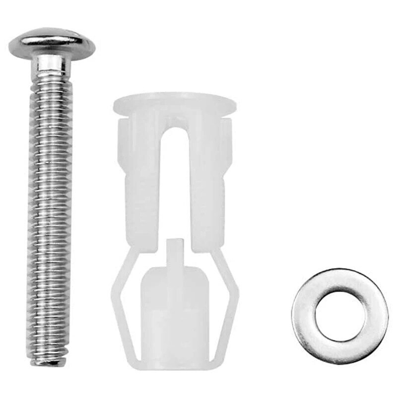 4X Toilet Seat Screws And Toilet Lid Screws Stainless Steel Top Fixing Hinges Screws, For Toilet Seat Replacement Parts