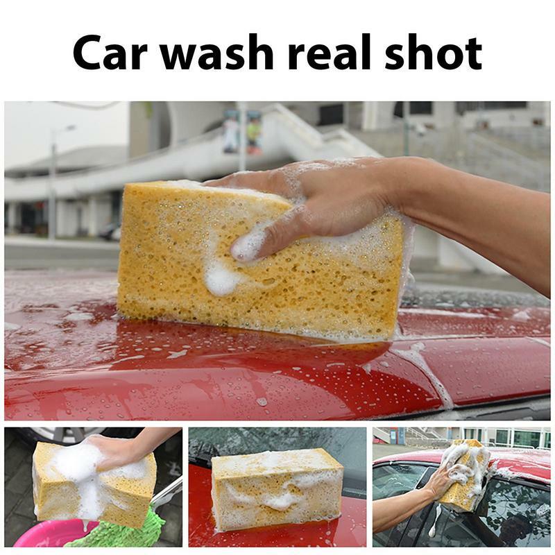 Esponja suave y grande para lavado de coches, bloque de esponja gruesa para limpieza de panal de abeja, herramientas de lavado absorbentes, accesorios para automóviles