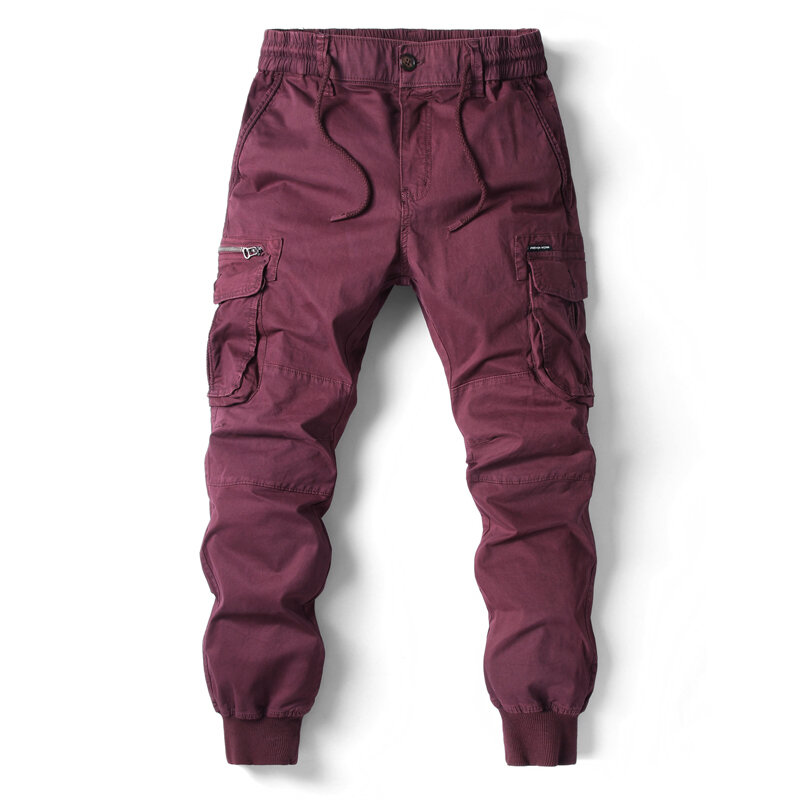 Pantalones Cargo para hombre, pantalón informal de algodón con cintura elástica, ropa de calle militar, pantalones tácticos de trabajo, talla grande