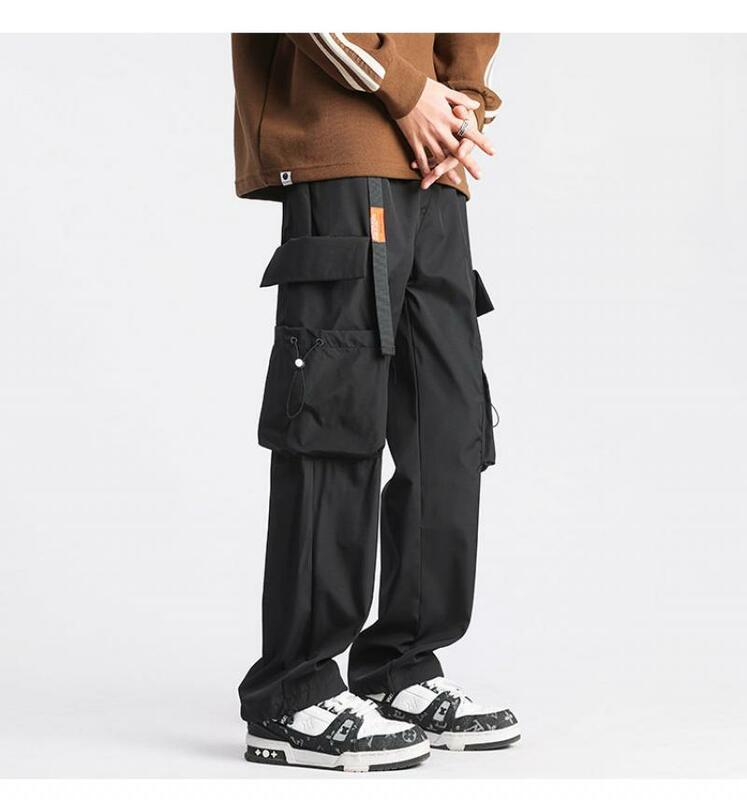 2023 nowe wodoodporne spodnie typu Rush męskie jednolity, modny spodnie Cargo casualowe uniwersalne luźne spodnie w stylu koreańskim 5Xl