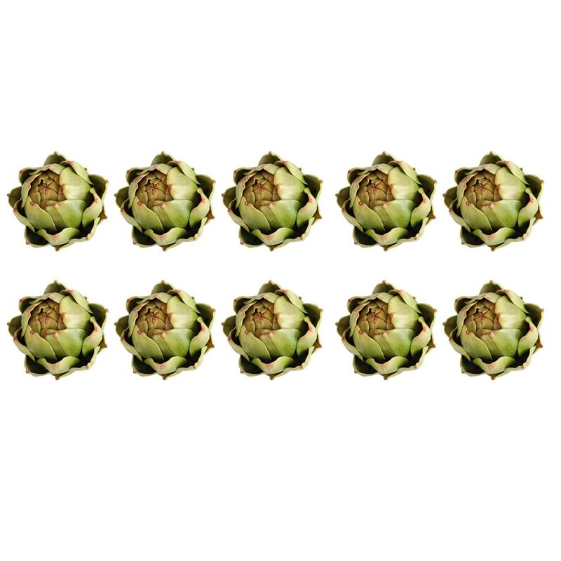 Alcachofas artificiales verdes, frutas y verduras realistas para decoraciones de relleno de cuencos y jarrones de cocina