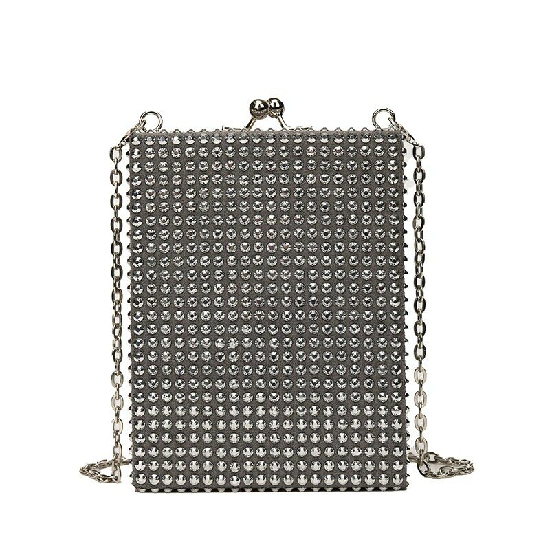 Torebki damskie moda metalowe pudełko torebki na imprezę dla kobiet wieczór etui błyszczące luksusowe torba Crossbody kurierska łańcuch torebka na ramię