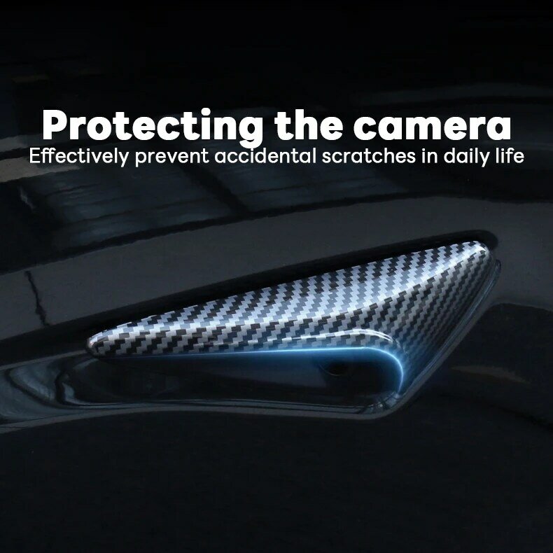 Per Tesla nuovo modello 3 Highland 2024 protezione dell'obiettivo della copertura della fotocamera laterale nero bianco rosso lucido opaco modello in fibra di carbonio