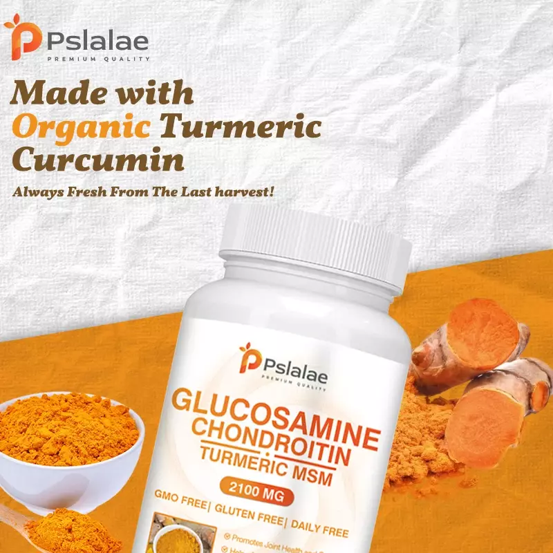 Glucosamina condroitina cúrcuma MSM, alivia a dor nas articulações e tem funções antioxidantes