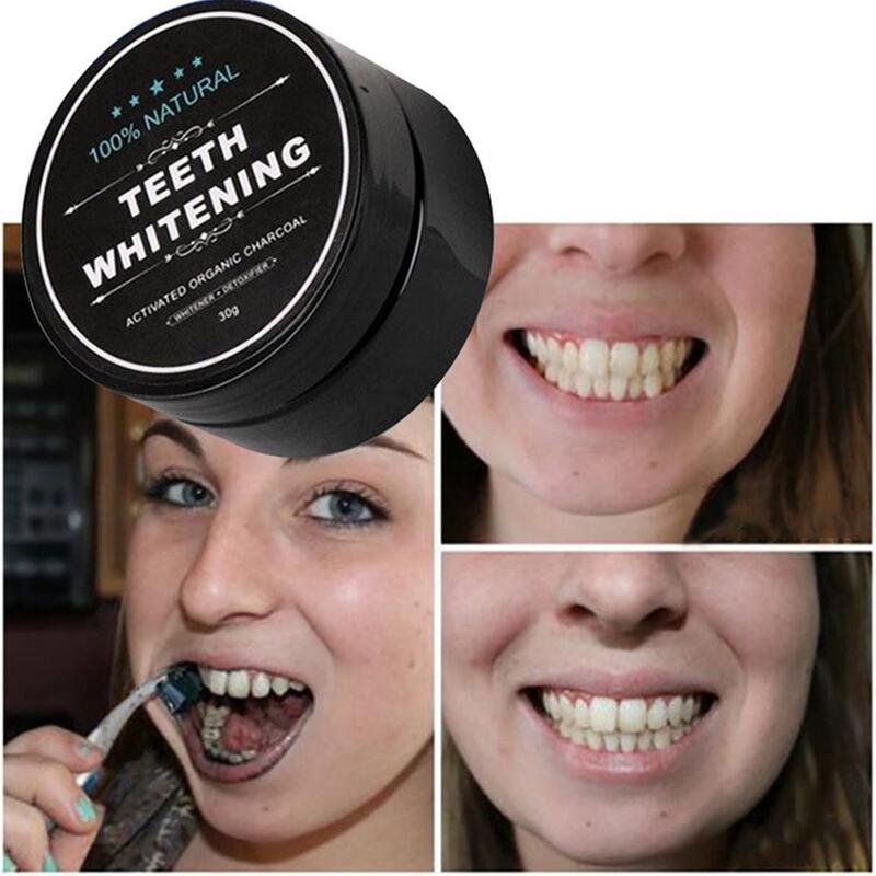Sbiancamento dei denti igiene orale legno carbone attivo naturale rimuovere il tartaro e rinfrescare l'alito dentifricio in polvere di cocco