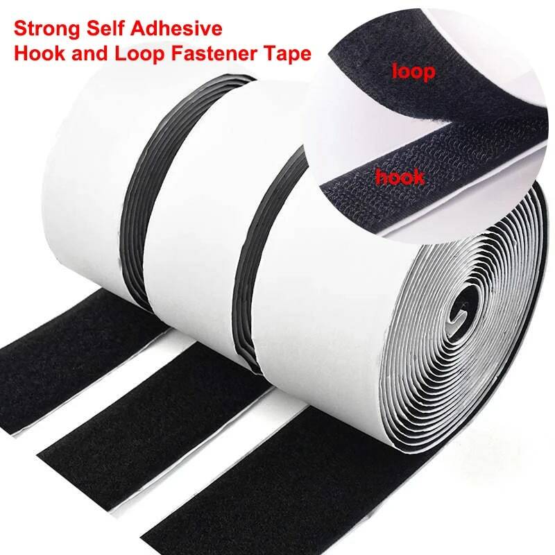 Auto-adesivo Gancho e Loop Tiras, Fastener Tape, Adesivo Nylon Sticky Back Fastener Roll, DIY Home Office, 16-110mm, 1m