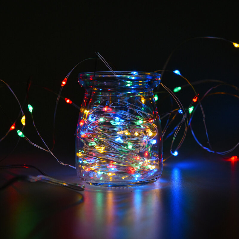 Lampu Garis LED Baterai/USB Tahan Air 5M 10M Kabel Tembaga Lampu Karangan Bunga Peri untuk Pencahayaan Liburan Pesta Pernikahan Natal