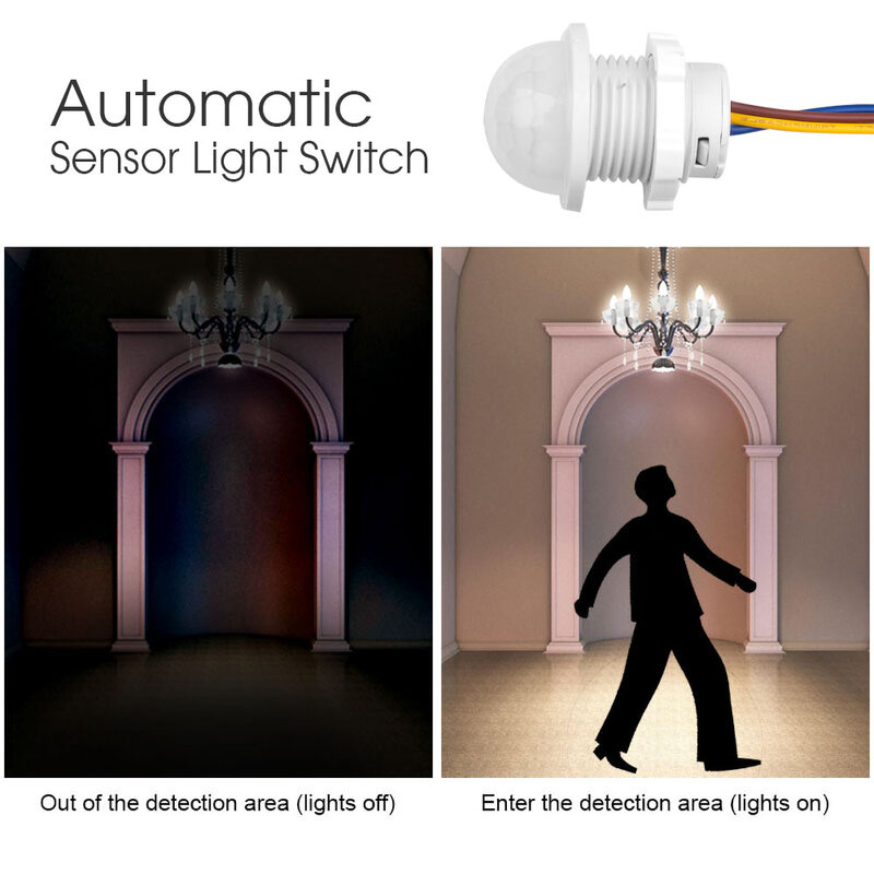 Interruttore della luce rilevatore di sensori PIR Smart Switch LED 220V 110V PIR sensore di movimento a infrarossi rilevamento sensore automatico interruttore della luce
