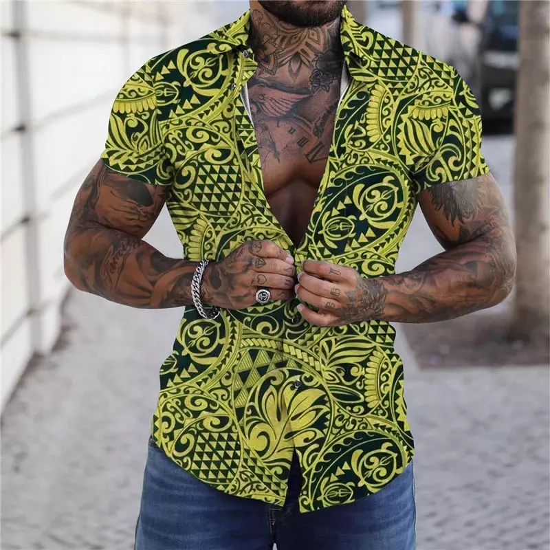 Гавайская Мужская рубашка с коротким рукавом, модные повседневные топы, Лидер продаж 2023, Новая удобная мягкая дышащая ткань
