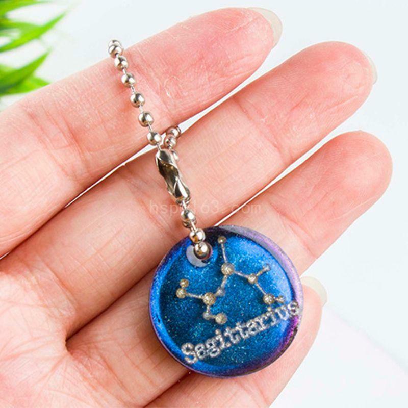UV Crystal Epoxy Resin Mold 12 Constellations Pendant Casting Silicone Mould Handmade DIY Hanging Ornaments Resin Mould