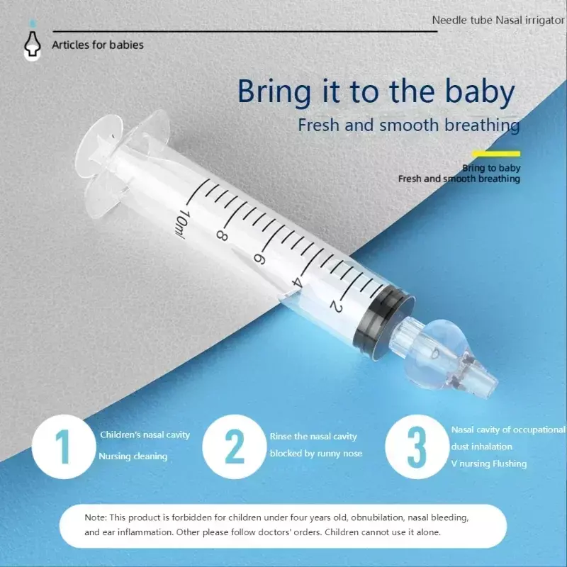 Jeringa aspiradora Nasal para bebé, limpiador de nariz para bebé, irrigador de rinitis, aguja para lavado de nariz, 10ML/20ML
