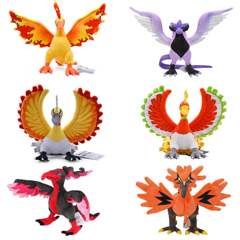Articuno Pokemon Galarian Zapdos Moltres mainan mewah Shiny ho-oh Pidgeotto lucu burung Peluche Anime permainan hadiah koleksi