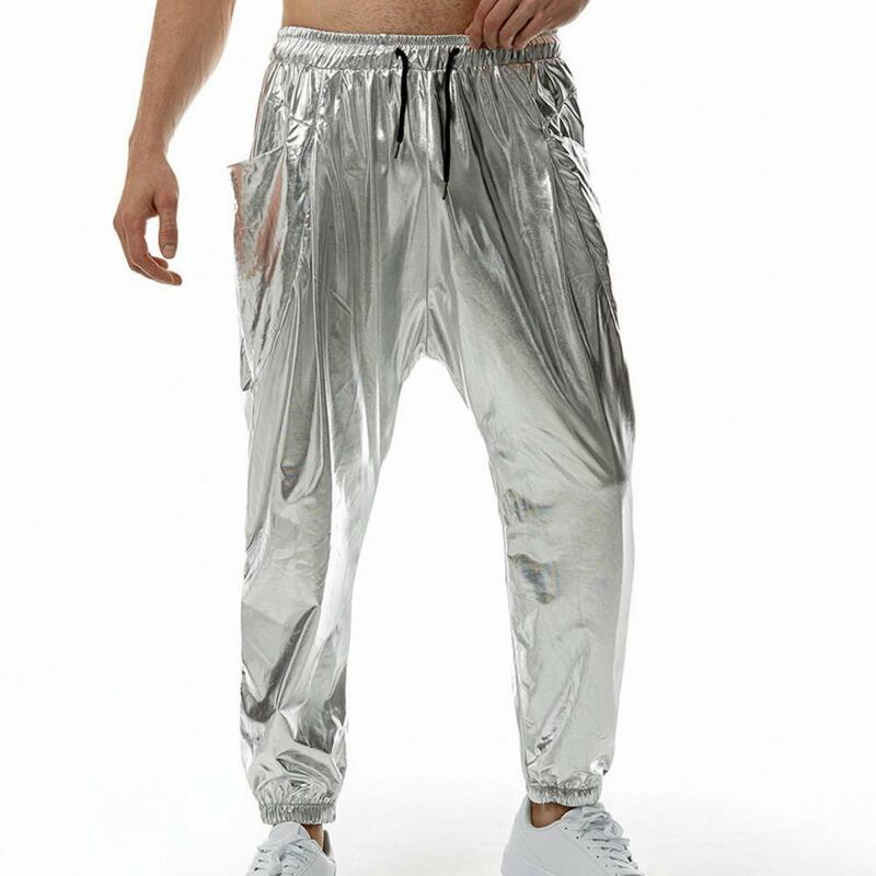 Spodnie dresowe stylowe męskie spodnie haremowe z elastyczną talią boczne kieszenie miękkie oddychające spodnie do joggingu na co dzień