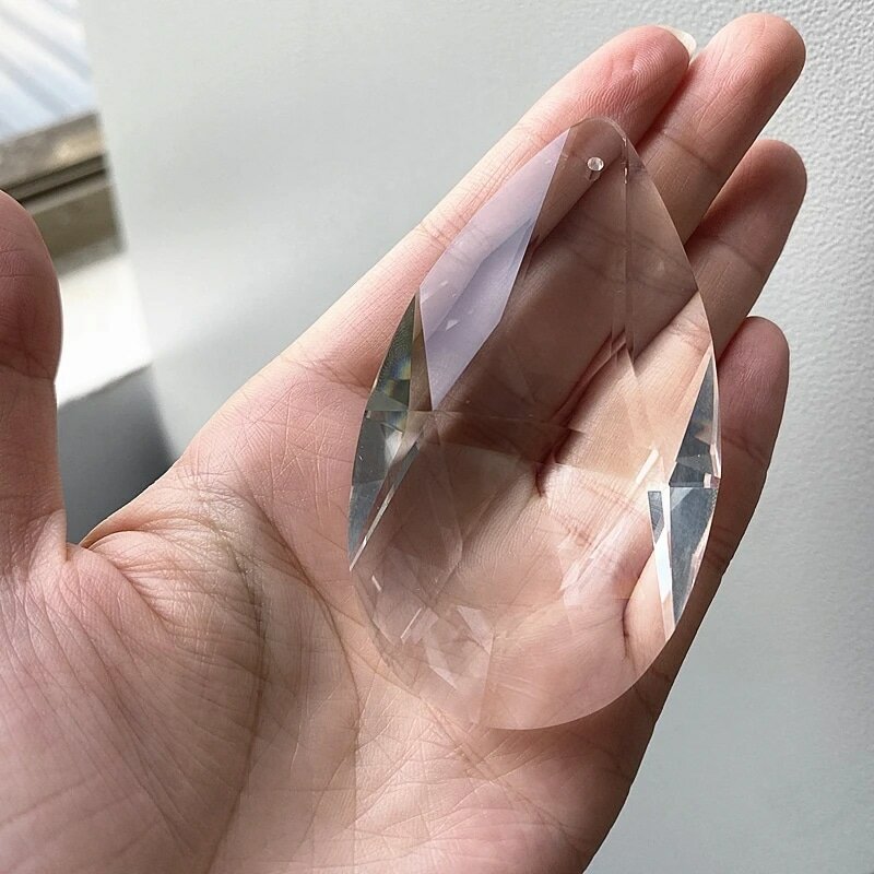22mm 38mm 50mm 63mm 76mm peças de vidro transparente lágrima gota lustre cristal k9 suncatcher prisma pendurado aparar pingentes