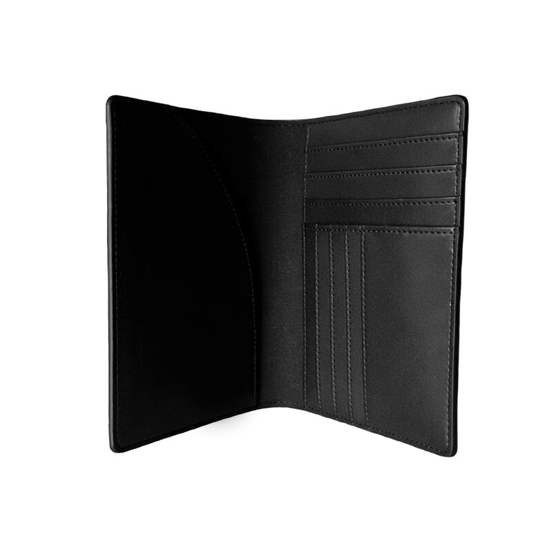 Deluxe Carbon Fiber Leather Passport Holder with 10 Card Slots Business Travel Passport Holder RFID Blocking Card Holder （Black）