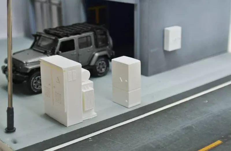 1/64 Hand-made Auto Modell Simulation Road Construction Power Verteilung Zimmer Schaltung Ausrüstung Szene Display