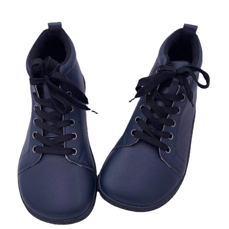 Tipsietoes-Botas de couro com forro de tecido para mulheres e crianças, botas descalças, Zero Drop, Wider Toes Box
