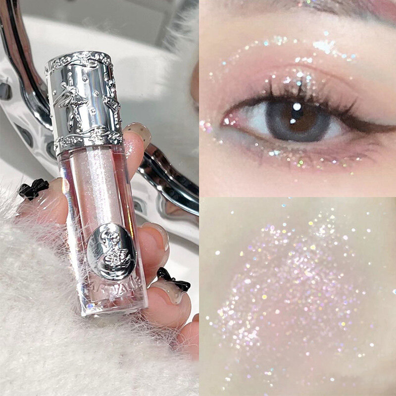 Lying Silkworm Glitter Diamond Liquid Eyeshadow Highlighter Waterproof Pearlescent Shiny Eye Shadow Korean Makeup Cosmetic