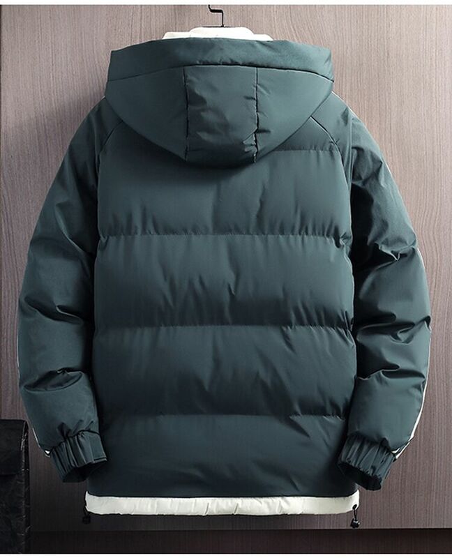 Jaqueta masculina com capuz, grosso, quente, moda casual padded, ideal para outono e inverno, novo modelo 2022