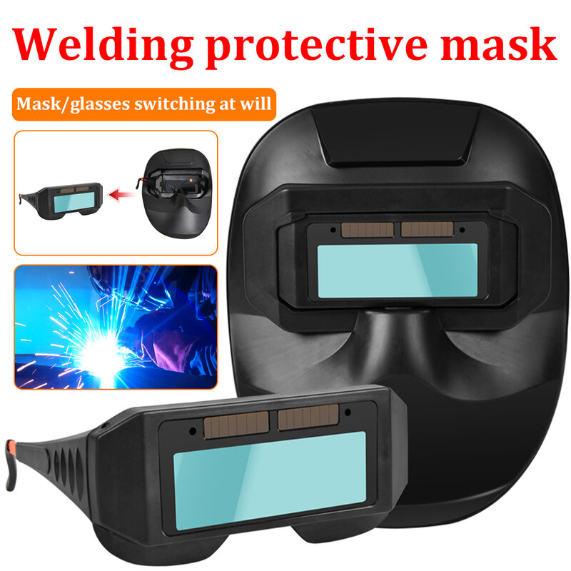 Сварочная маска-Хамелеон, маска для сварки с автозатемнением, на солнечной батарее, большого размера, для дуговой сварки и шлифовки