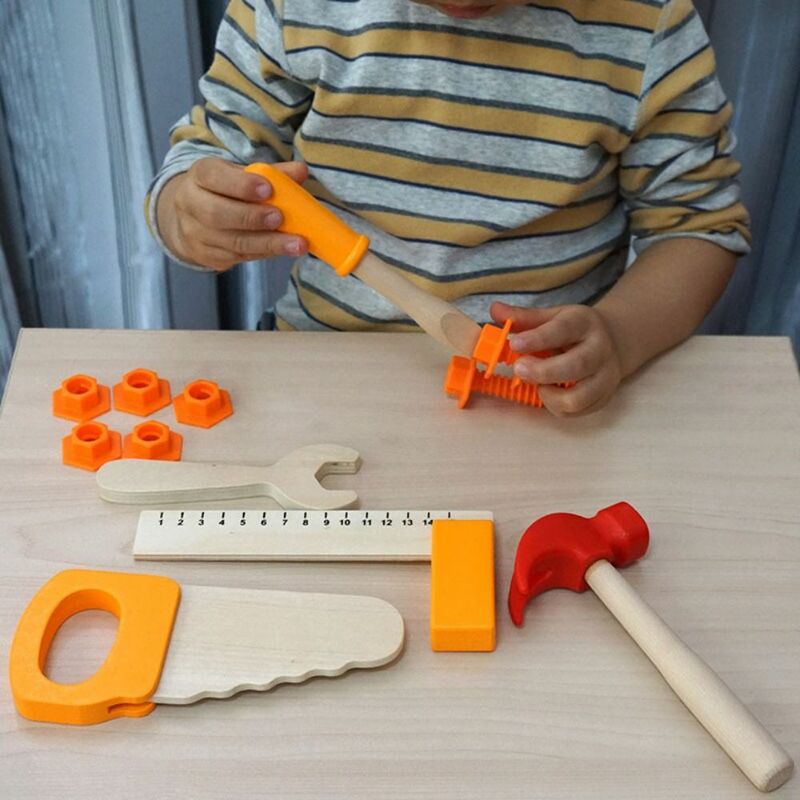 Schraube Kinder Schrauben dreher Set Intelligenz Montessori Grund fertigkeiten Lernspiel zeug Hammer so tun, als würde er spielen