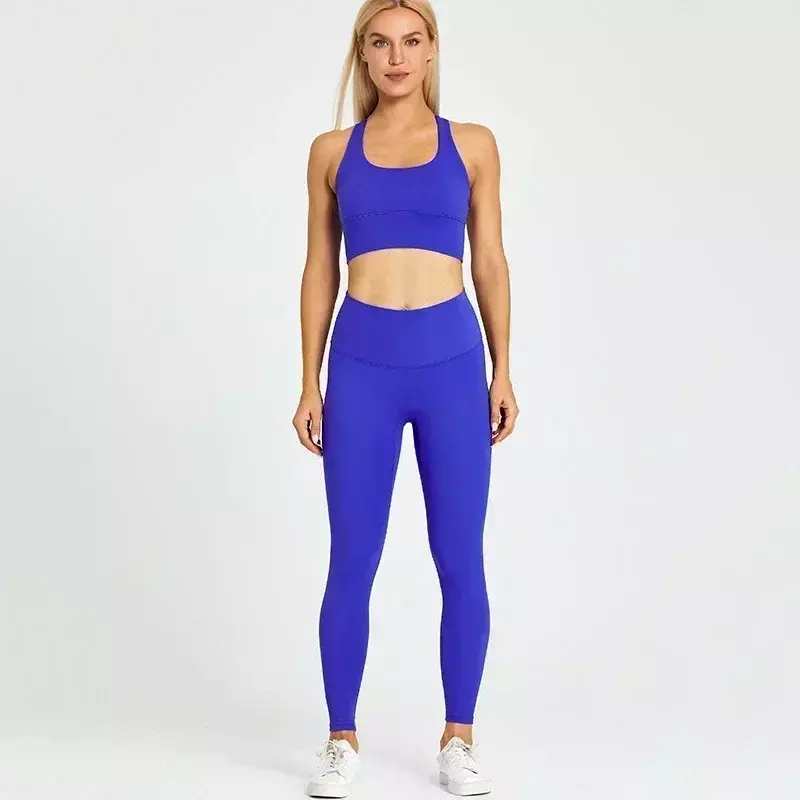Citroen Vrouwen 2 Stuks Yoga Set Elastische Hardloop Strakke Gym Workout Bottoms Sport Hoge Taille Panty Sportpakken Workout Sets