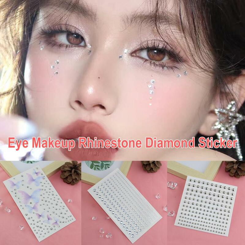 Adesivi per il viso con diamanti Patch per trapano a strappo con supporto adesivo Eye Stage trucco scintillante Eye Diamond Facial C8D4