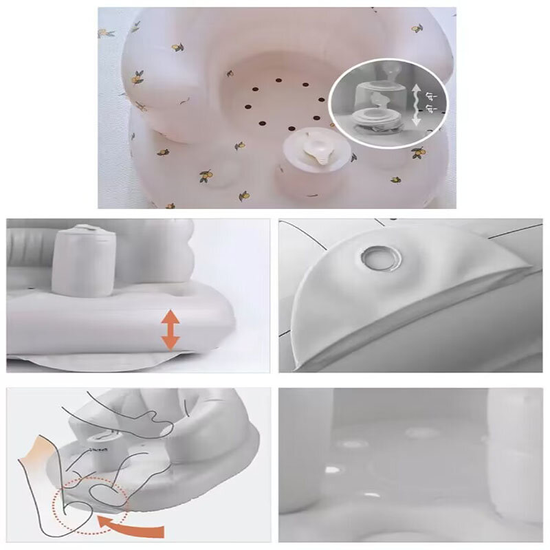 Silla inflable multifuncional de PVC para bebé, Asiento de baño, taburete de baño