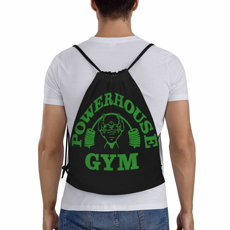 Groene Powerhouse Gym Trekkoord Rugzak Sport Gym Tas Voor Mannen Vrouwen Fitness Bouwen Spiertraining Sackpack