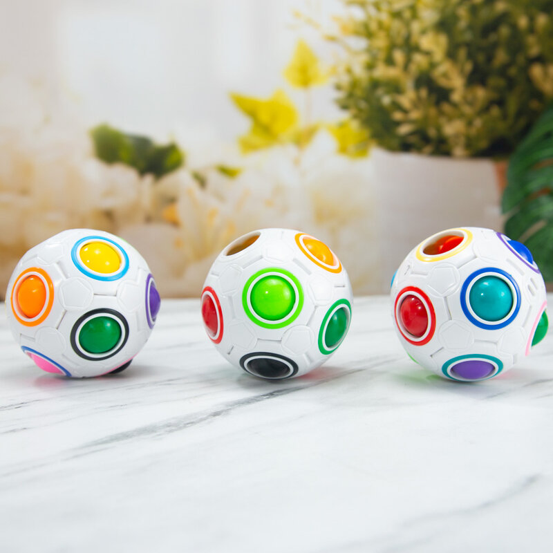 Antistress Magic Rainbow Puzzle Ball Stress Reliever Toys Educational Toy Learning Toys for Children Adult Funny Game Gifts